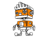 Dibujo Robot con cresta pintado por RasRas2000