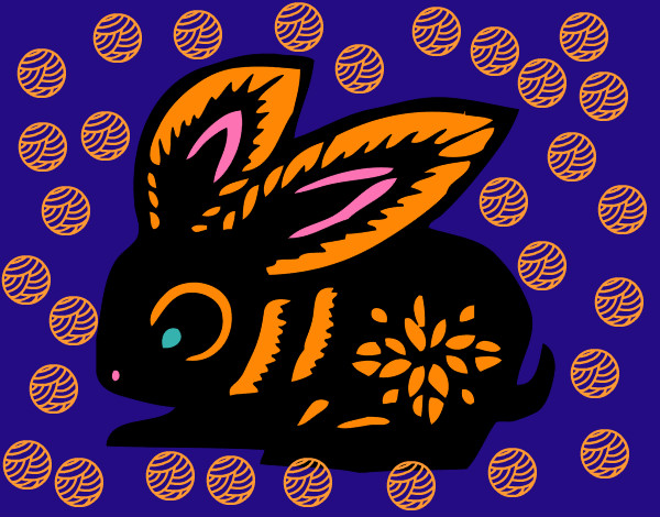 Dibujo Signo del conejo pintado por lilima