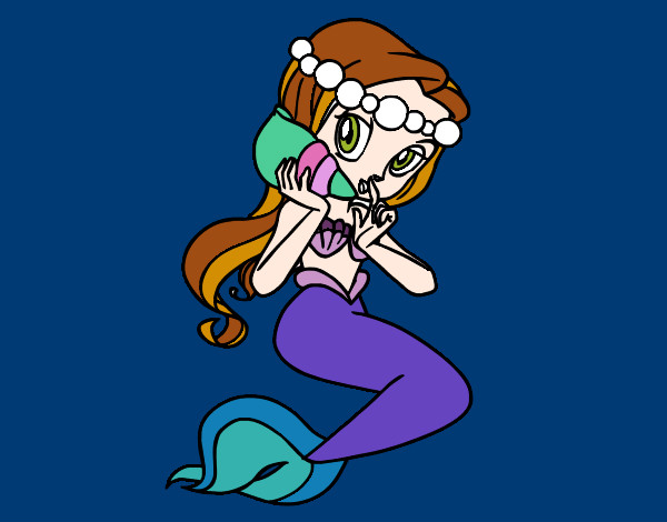 Dibujo Sirena con una caracola pintado por lilima