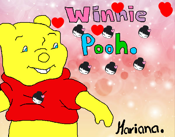 Dibujo Winnie Pooh pintado por soletes