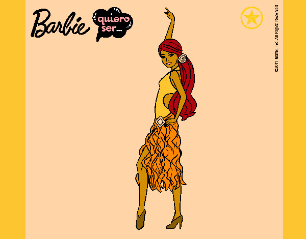 Dibujo Barbie flamenca pintado por yireth