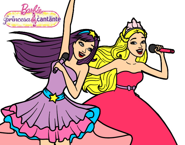 Barbie y la princesa cantando