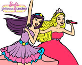 Dibujo Barbie y la princesa cantando pintado por tatianall