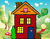 Dibujo Casa con corazones pintado por kittylove