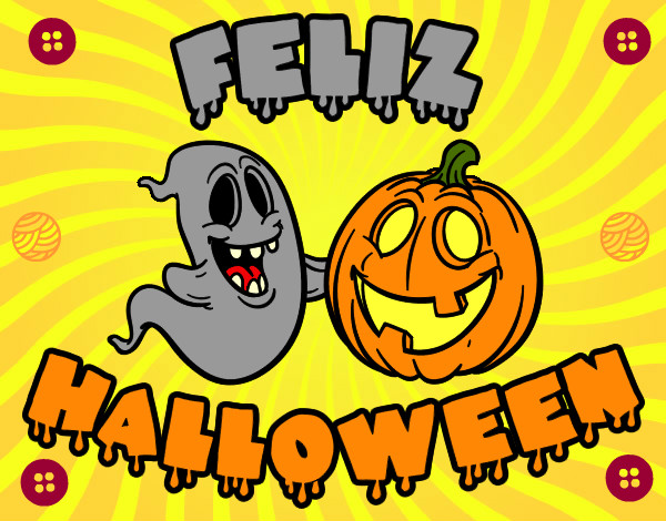 feliz halloween un dibujo terrorifico que te gustara el fantasma Hui bu y calabaza Punky