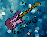 Dibujo Guitarra y estrellas pintado por HirOz