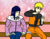 Dibujo Hinata y Naruto pintado por lizbrangel