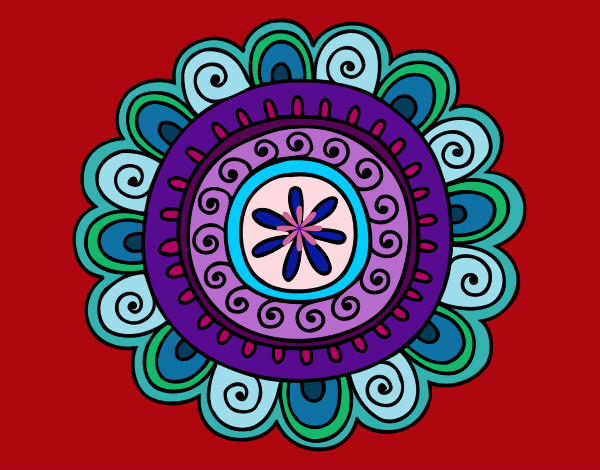 Dibujo Mandala alegre pintado por lilima
