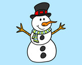 Dibujo Muñeco de nieve con sombrero pintado por anto22