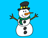 Dibujo Muñeco de nieve con sombrero pintado por carlos2121