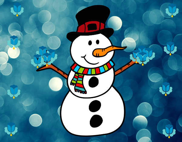 Muñeco de nieve con sombrero