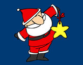 Dibujo Papá Noel con una estrella pintado por amalia