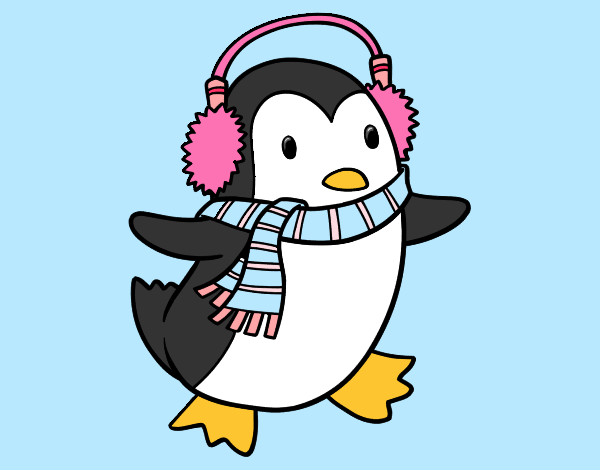 Dibujo Pingüino con bufanda pintado por anto22