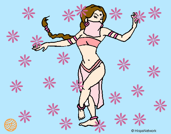 Dibujo Princesa mora bailando pintado por solesit