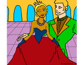 Dibujo Princesa y príncipe en el baile pintado por bessel