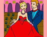 Dibujo Princesa y príncipe en el baile pintado por kittylove