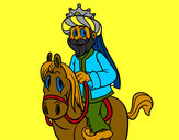 Dibujo Rey Gaspar a caballo pintado por MATEHUS