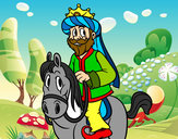 Dibujo Rey Gaspar a caballo pintado por sara3215