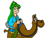 Dibujo Rey Melchor en camello pintado por sara3215