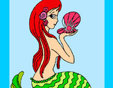 Dibujo Sirena y perla pintado por claudiap42