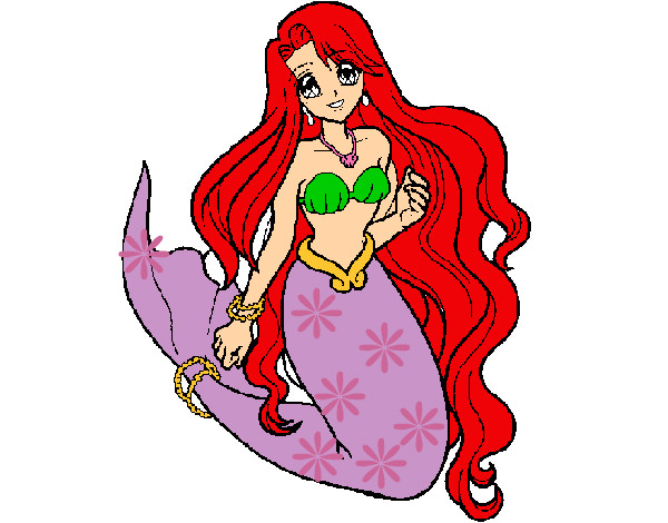 Dibujo Sirenita pintado por Valerita3