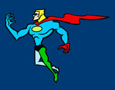 Dibujo Superhéroe poderoso pintado por mamy
