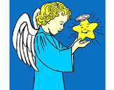 Dibujo Ángel y estrella pintado por angelita22