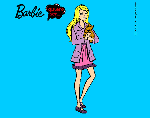 Barbie con un gatito