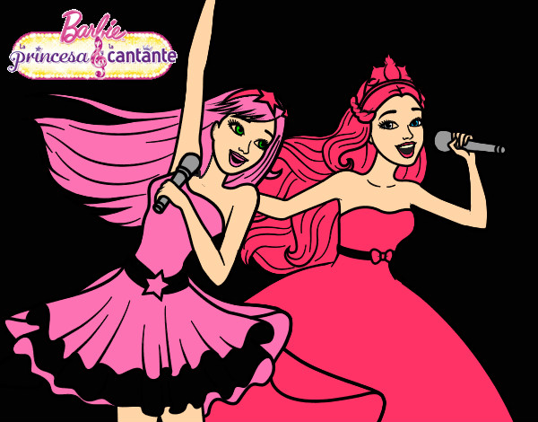 Barbie y la princesa cantando