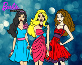 Dibujo Barbie y sus amigas vestidas de fiesta pintado por mariosca