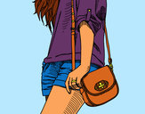 Dibujo Chica con bolso pintado por LaGotika