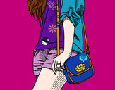 Dibujo Chica con bolso pintado por lilima