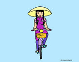 Dibujo China en bicicleta pintado por lilima