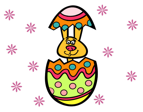 Dibujo Conejito en un huevo de pascua pintado por ghkj