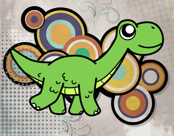 Dibujo Diplodocus feliz pintado por superbea