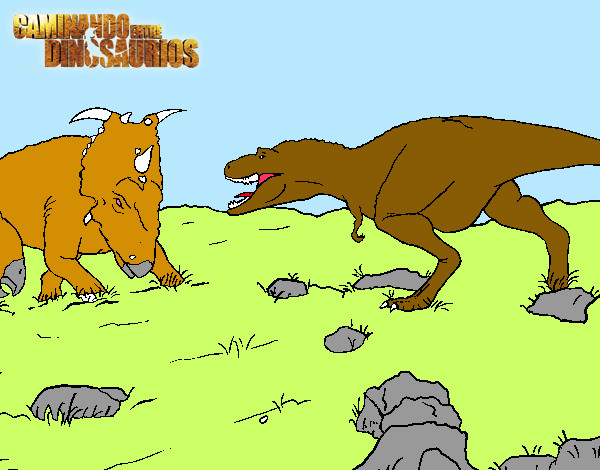 dinosaurio y un carnivoro