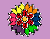 Dibujo Mándala con forma de flor weiss pintado por judit08