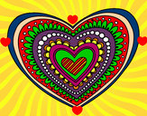 Dibujo Mandala corazón pintado por Violedavid
