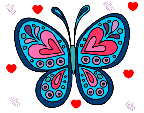 Dibujo Mandala mariposa pintado por 55160899