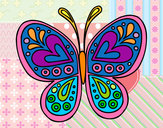 Dibujo Mandala mariposa pintado por superbea