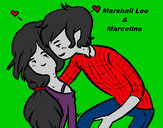 Dibujo Marshall Lee y Marceline pintado por jazquelin