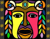 Dibujo Máscara Maya pintado por katherin12