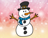 Dibujo Muñeco de nieve con sombrero pintado por SinaiV