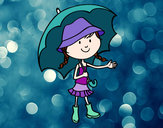 Dibujo Niña con paraguas pintado por lilima