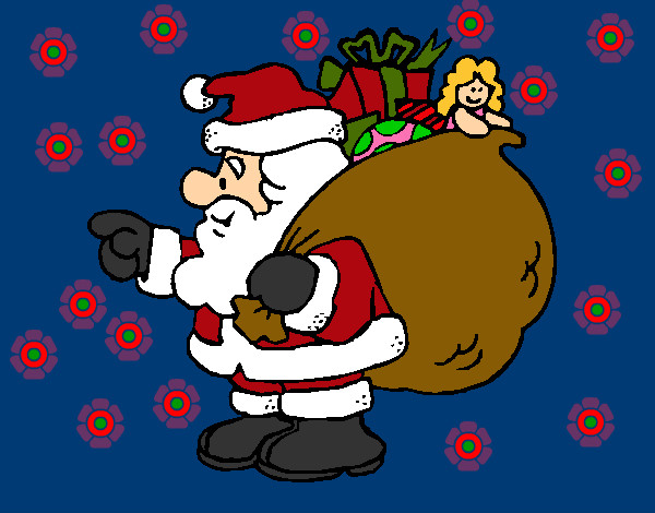 Papa Noel con el saco de regalos 1