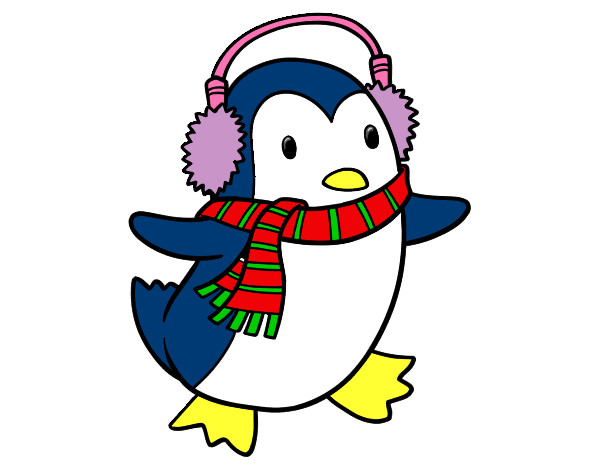 Dibujo Pingüino con bufanda pintado por _marisol_8
