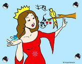 Dibujo Princesa cantando pintado por solesit