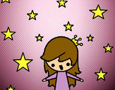 Dibujo Princesa con estrellas pintado por Carmelita1