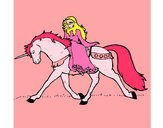 Dibujo Princesa en unicornio pintado por lililil