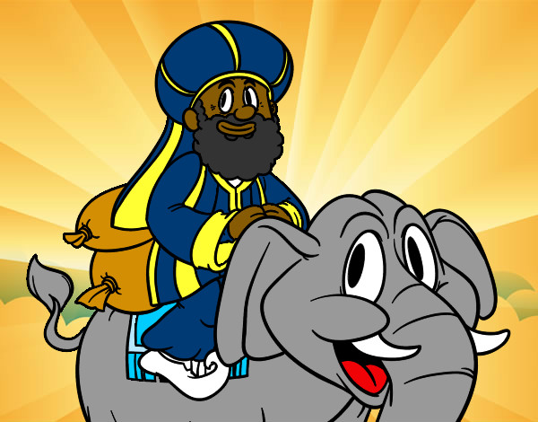 Rey Baltasar en elefante
